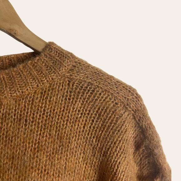 Molly Bracken Coco Camel Brown Wool Blend Crewneck Pullover Sweater Size Small - Picture 3 of 11